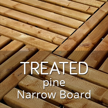 Treated pine outdoor tiles with narrow boards