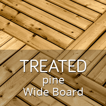 Treated pine outdoor tiles with wide boards