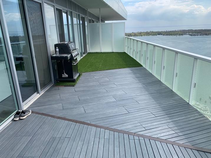 Choose modern balcony flooring designs.